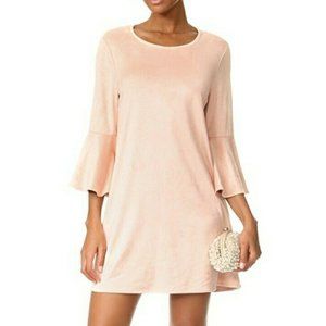 Jack by BB Dakota Bell Sleeve Suede Pink Dress XS